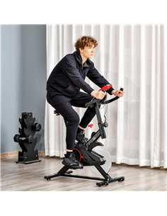 HOMCOM Indoor Upright Exercise Bike Machine, with Adjustable Seat, Resistance, Handlebar, LCD Display 2