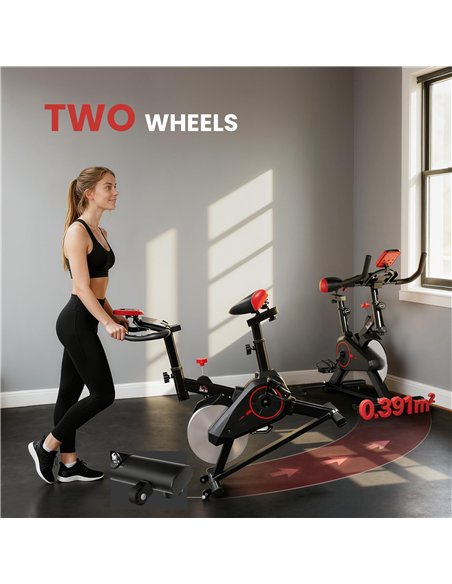 HOMCOM Indoor Upright Exercise Bike Machine, with Adjustable Seat, Resistance, Handlebar, LCD Display - pic 171607 | FastDaddyshop