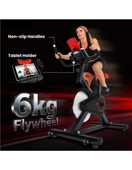 HOMCOM Indoor Upright Exercise Bike Machine, with Adjustable Seat, Resistance, Handlebar, LCD Display - pic 171608 | FastDaddyshop