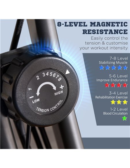 HOMCOM 2-in-1 Folding Exercise Bike with 8-Level Magnetic Resistance, Arm Resistance Band, Pulse Sensor, Green - pic 171614 | FastDaddyshop