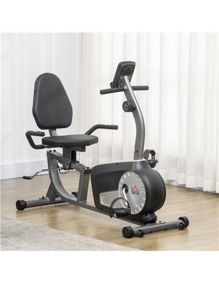 HOMCOM Exercise Bike with LCD Display, Stationary Bike with Quiet 8-Level Magnetic Resistance, Adjustable Seat and Backrest, Ind - pic 171635 | FastDaddyshop