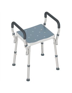 HOMCOM 57-69cm Aluminium Frame Bath Seat - Light Blue