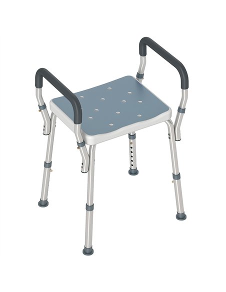 HOMCOM 57-69cm Aluminium Frame Bath Seat - Light Blue - pic 171654 | FastDaddyshop