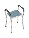 HOMCOM 57-69cm Aluminium Frame Bath Seat - Light Blue