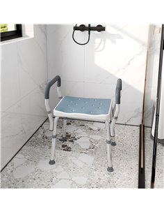 HOMCOM 57-69cm Aluminium Frame Bath Seat - Light Blue 2