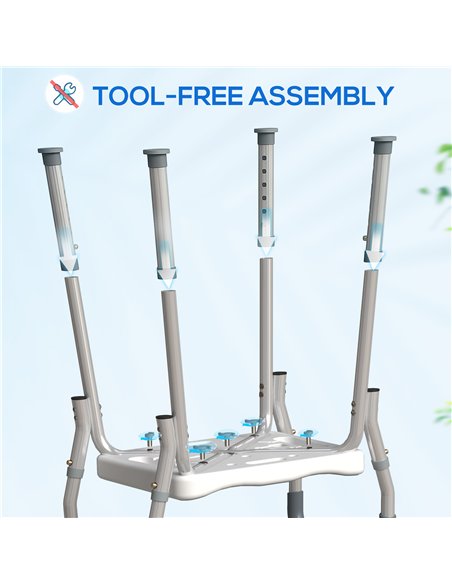 HOMCOM 57-69cm Aluminium Frame Bath Seat - Light Blue - pic 171660 | FastDaddyshop