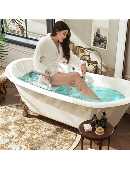 HOMCOM 57-69cm Aluminium Frame Bath Seat - Light Blue - pic 171662 | FastDaddyshop