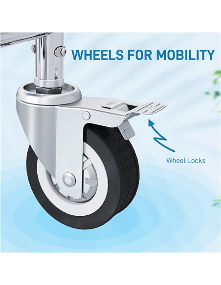 HOMCOM Rolling Shower Wheelchair for Seniors, Bedside Commode Chair with Locking Wheels, Seat, Backrest, Arms, Grey - pic 171670 | FastDaddyshop