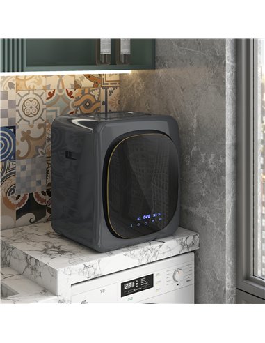 HOMCOM 4kg Vented Tumble Dryer with Deodorize, Smart Mode, 800W Compact Tumble Dryer with Stainless Steel Tub, Front Load, for F