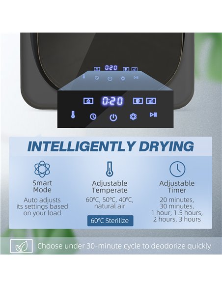 HOMCOM 4kg Vented Tumble Dryer with Deodorize, Smart Mode, 800W Compact Tumble Dryer with Stainless Steel Tub, Front Load, for F - pic 171684 | FastDaddyshop