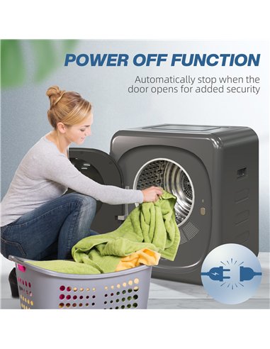 HOMCOM 4kg Vented Tumble Dryer with Deodorize, Smart Mode, 800W Compact Tumble Dryer with Stainless Steel Tub, Front Load, for F
