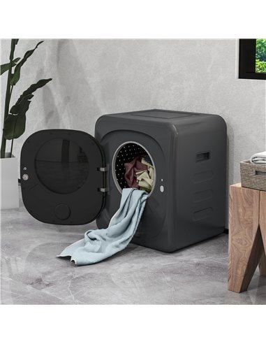 HOMCOM 4kg Vented Tumble Dryer with Deodorize, Smart Mode, 800W Compact Tumble Dryer with Stainless Steel Tub, Front Load, for F