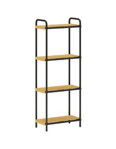 HOMCOM 4-Tier Bamboo Bathroom Storage Shelf, Freestanding Narrow Shelving Unit with Slatted Shelves for Kitchen Bathroom Living 