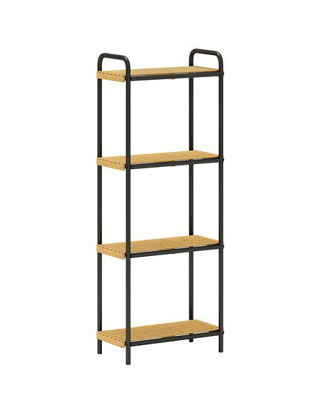 HOMCOM 4-Tier Bamboo Bathroom Storage Shelf, Freestanding Narrow Shelving Unit with Slatted Shelves for Kitchen Bathroom Living  - pic 171699 | FastDaddyshop