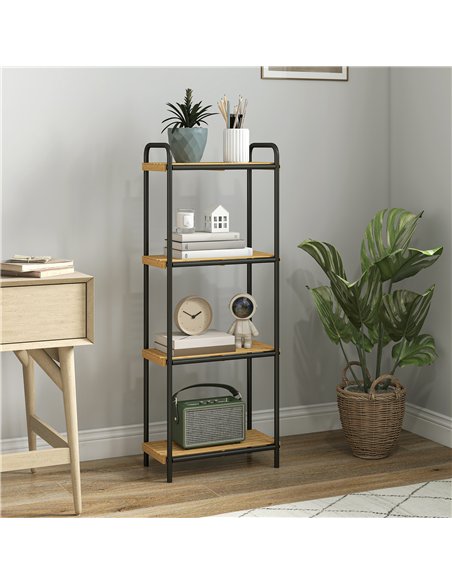 HOMCOM 4-Tier Bamboo Bathroom Storage Shelf, Freestanding Narrow Shelving Unit with Slatted Shelves for Kitchen Bathroom Living  - pic 171707 | FastDaddyshop