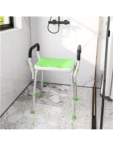 HOMCOM 57-69cm Aluminium Frame Bath Seat
