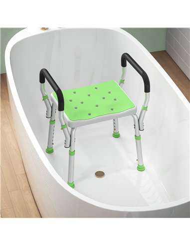 HOMCOM 57-69cm Aluminium Frame Bath Seat