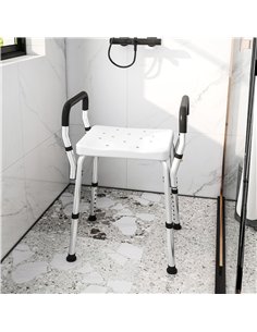 HOMCOM 57-69cm Aluminium Frame Bath Seat 2