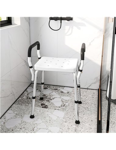 HOMCOM 57-69cm Aluminium Frame Bath Seat