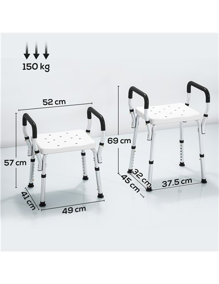 HOMCOM 57-69cm Aluminium Frame Bath Seat - pic 171719 | FastDaddyshop