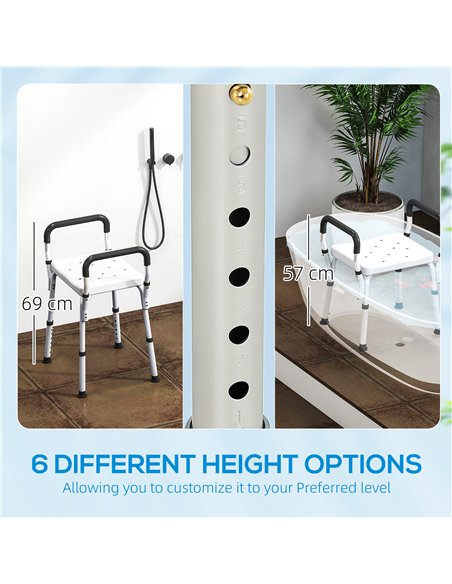 HOMCOM 57-69cm Aluminium Frame Bath Seat - pic 171720 | FastDaddyshop