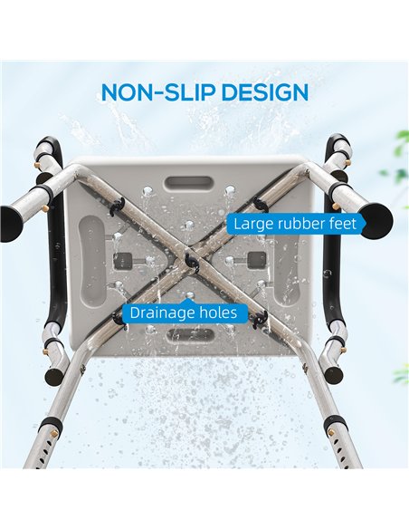 HOMCOM 57-69cm Aluminium Frame Bath Seat - pic 171722 | FastDaddyshop