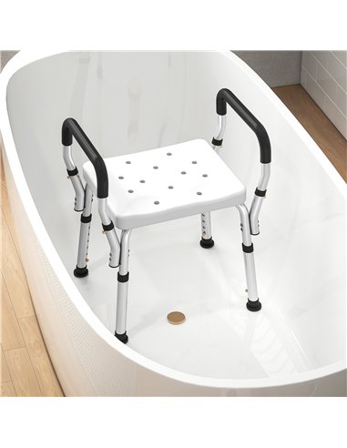 HOMCOM 57-69cm Aluminium Frame Bath Seat