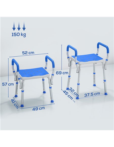 HOMCOM 57-69cm Aluminium Frame Bath Seat - pic 171737 | FastDaddyshop