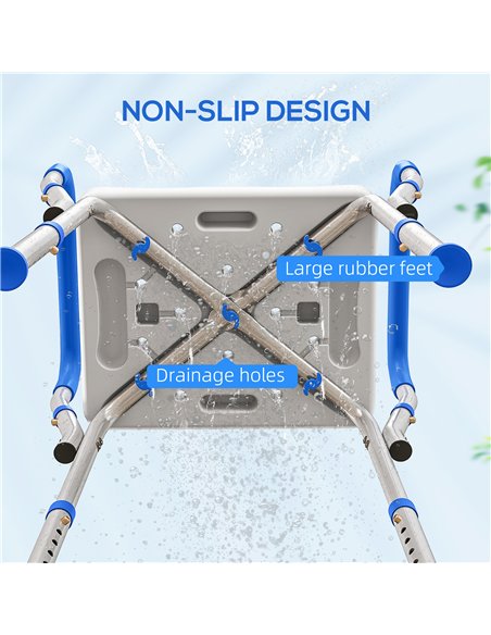 HOMCOM 57-69cm Aluminium Frame Bath Seat - pic 171740 | FastDaddyshop