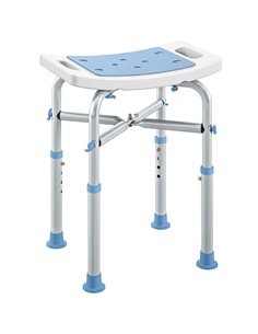 HOMCOM 44-51.5cm Aluminium Frame Shower/Bath Stool - Light Blue
