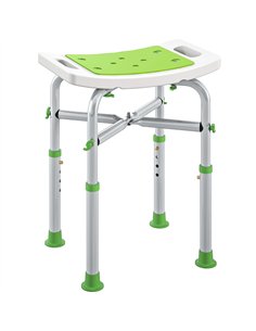 HOMCOM 44-51.5cm Aluminium Frame Shower/Bath Stool - Green