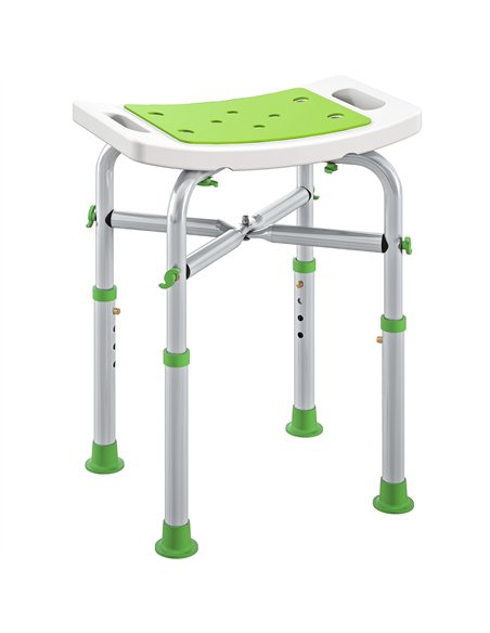 HOMCOM 44-51.5cm Aluminium Frame Shower/Bath Stool - Green - pic 171753 | FastDaddyshop