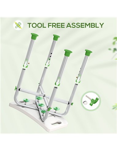 HOMCOM 44-51.5cm Aluminium Frame Shower/Bath Stool - Green