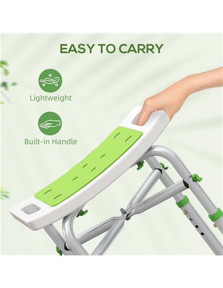 HOMCOM 44-51.5cm Aluminium Frame Shower/Bath Stool - Green - pic 171759 | FastDaddyshop