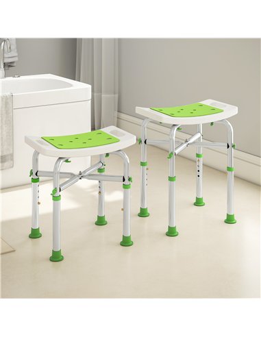 HOMCOM 44-51.5cm Aluminium Frame Shower/Bath Stool - Green