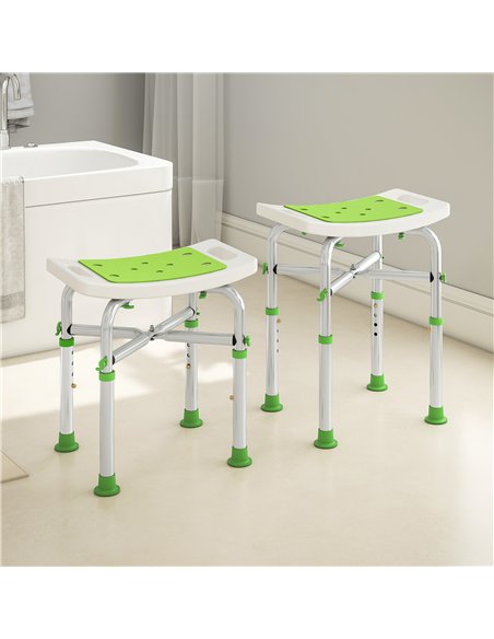 HOMCOM 44-51.5cm Aluminium Frame Shower/Bath Stool - Green - pic 171761 | FastDaddyshop