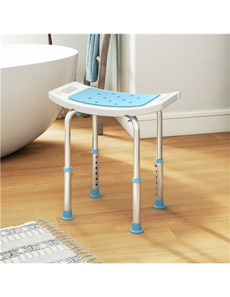 HOMCOM Shower Chair, Adjustable Height Shower Stool with Aluminium Frame and Non-Slip Feet, Bathtub Stool Seat for Elderly Disab - pic 171772 | FastDaddyshop
