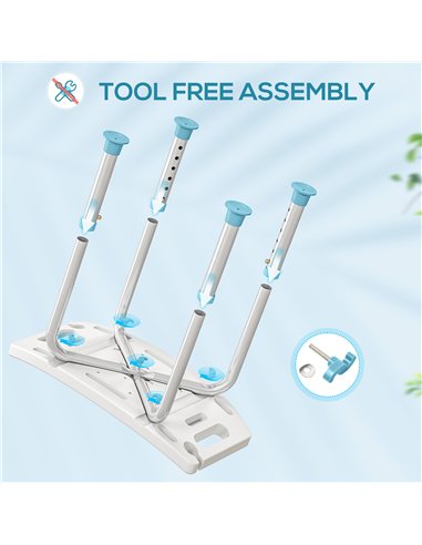 HOMCOM Shower Chair, Adjustable Height Shower Stool with Aluminium Frame and Non-Slip Feet, Bathtub Stool Seat for Elderly Disab