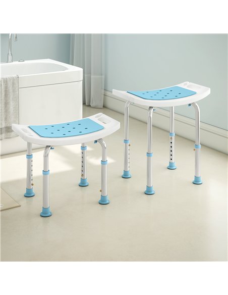 HOMCOM Shower Chair, Adjustable Height Shower Stool with Aluminium Frame and Non-Slip Feet, Bathtub Stool Seat for Elderly Disab - pic 171779 | FastDaddyshop