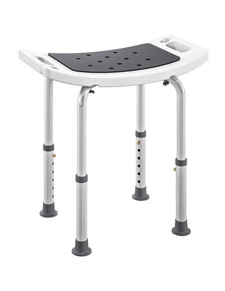 HOMCOM Shower Chair, Adjustable Height Shower Stool with Aluminium Frame and Non-Slip Feet, Bathtub Stool Seat for Elderly Disab - pic 171780 | FastDaddyshop
