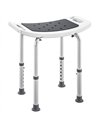 HOMCOM Shower Chair, Adjustable Height Shower Stool with Aluminium Frame and Non-Slip Feet, Bathtub Stool Seat for Elderly Disab