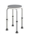 HOMCOM 360° Swivel Shower Chair, Height Adjustable Aluminium Shower Stool with Non-Slip Feet for Disabled, Elderly, Grey