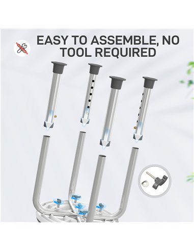HOMCOM 360° Swivel Shower Chair, Height Adjustable Aluminium Shower Stool with Non-Slip Feet for Disabled, Elderly, Grey