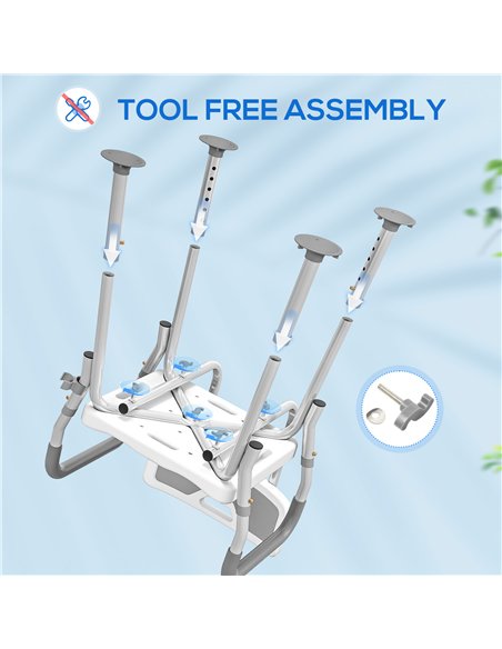 HOMCOM EVA Padded Shower Chair for the Elderly and Disabled, Height Adjustable Shower Stool with Back and Arms, 4 Suction Foot P - pic 171803 | FastDaddyshop