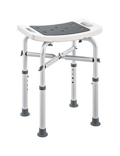 HOMCOM 44-51.5cm Aluminium Frame Shower/Bath Stool - Grey
