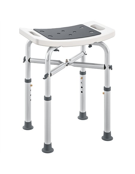 HOMCOM 44-51.5cm Aluminium Frame Shower/Bath Stool - Grey - pic 171807 | FastDaddyshop