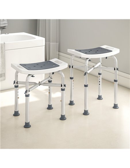 HOMCOM 44-51.5cm Aluminium Frame Shower/Bath Stool - Grey - pic 171815 | FastDaddyshop