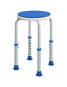HOMCOM 360° Swivel Shower Chair, Height Adjustable Aluminium Shower Stool with Non-Slip Feet for Disabled, Elderly, Blue