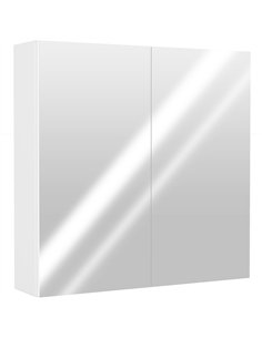 HOMCOM 60 x 15 cm Double Door Bathroom Mirror Cabinet - White