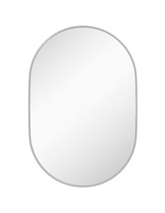HOMCOM 60cm Round Tempered Glass Bathroom Mirror - Silver Tone